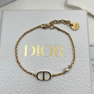 Dior Gold Bracelet with Pearl Accent